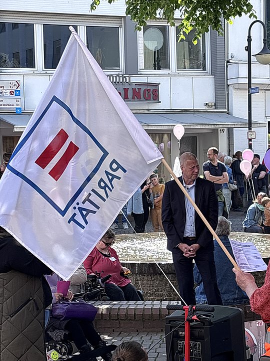 Fahne mit Bürgermeister