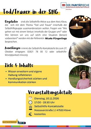 Aushang zu dem Seminar. Alle Infos sind auch im Text zu finden