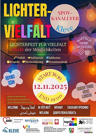 Flyer vom Lichterfest. Informationen sind auch im Text zu finden