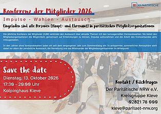 Save the date Karte für die Konferenz (Infos auch im Text links)